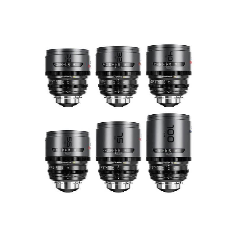 DZOFilm PAVO 2x Anamorphic 6-Lens Set (Neutral Coating, PL/EF Mount, Feet)